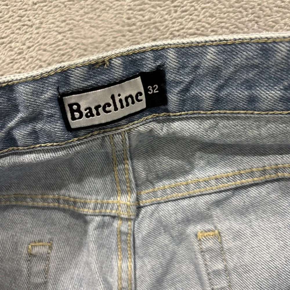 NWT Bareline Wide Leg Jeans Men 32 Blue High Rise Blue Baggy Y2K Streetwear Skat